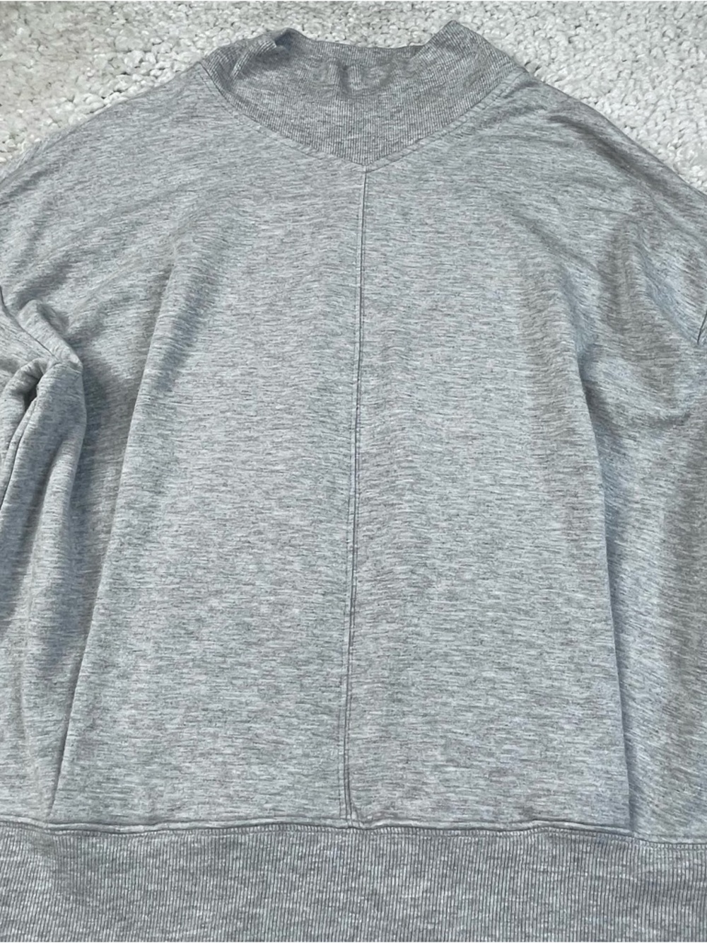 Athleta Apollo Sweater Gray Pockets Small Mockneck Preppy Lounge - Picture 8 of 11